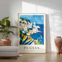 Puglia Coast Poster Italy Travel Art Print - thumbnail 2