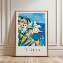 Puglia Coast Poster Italy Travel Art Print - thumbnail 3