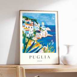 Puglia Coast Poster Italy Travel Art Print - thumbnail 1