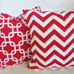 Sale Red Pillows Red Throw Pillows Pillow Cover Nautical Yacht Club Beach Covers 16 18 20 .all Sizes Clearance - thumbnail 3