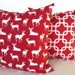 Sale Red Pillows Red Throw Pillows Pillow Cover Nautical Yacht Club Beach Covers 16 18 20 .all Sizes Clearance - thumbnail 4