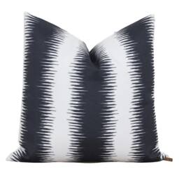 Navy Blue & White Stripe Outdoor Pillow - Cover Abstract Cushion Rhett - thumbnail 1
