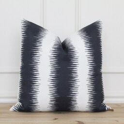 Navy Blue & White Stripe Outdoor Pillow - Cover Abstract Cushion Rhett - thumbnail 2