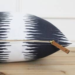 Navy Blue & White Stripe Outdoor Pillow - Cover Abstract Cushion Rhett - thumbnail 3
