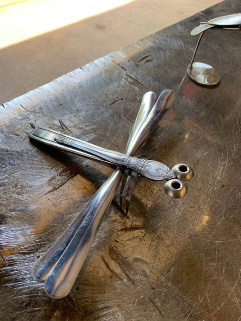 Dragonfly Silverware Sculpture