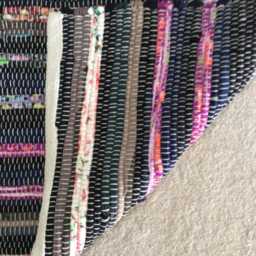 "Chindi Rag Rug, Handmade Boho Hippie Multi Colored Vegan Rug 42""x66" - thumbnail 2