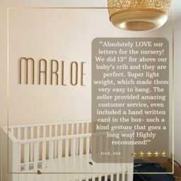 Personalized Name Sign Wall Decor, Mid Century Modern Wooden Letters For Nursery Or Kids Room - thumbnail 4
