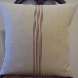 2 Color Choices Grain Sack Pillows.toss Pillows.slipcover.farmhouse Pillow.country Pillows.ranch Decor.farmhouse Decor Pillows.natural.red - thumbnail 3