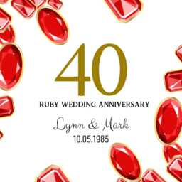 Ruby 40Th Wedding Anniversary Candle Gift Set, Personalised Soy With Couple's Name & Date, Keepsake For Parents Or Grandparents - thumbnail 2