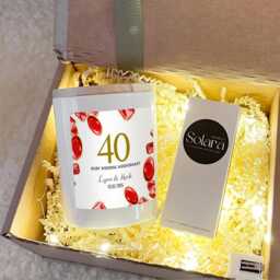 Personalised Ruby 40Th Anniversary Soy Candle, Keepsake Gift For Parents - thumbnail 3