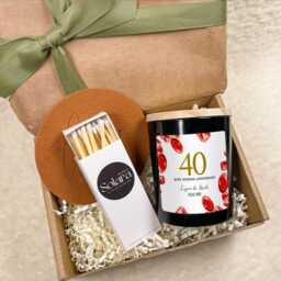 Personalised Ruby 40Th Anniversary Soy Candle, Keepsake Gift For Parents - thumbnail 4