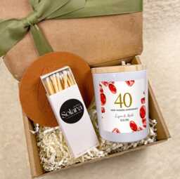 Personalised Ruby 40Th Anniversary Soy Candle, Keepsake Gift For Parents - thumbnail 1