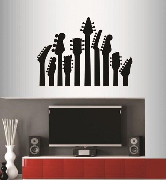 In-Style Decals Wall Vinyl Decal Art Sticker Guitar Necks Music Rock Pop Musician Bedroom Living Room Removable Mural Unique Design 173 - image 1