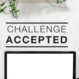Challenge Accepted Quote - Vinyl Wall Decal, Motivational Decor - thumbnail 1
