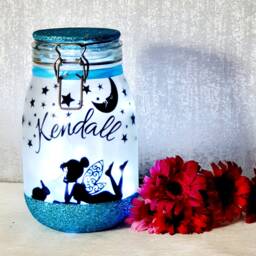 Handmade Personalised Fairy & Bunny Light Jar - Enchanting Nightlight - thumbnail 3