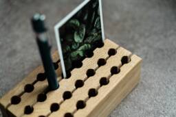 Wood Pencil Holder, Desk Organizer, Rustic Office Decor, Housewarming Gift, Christmas Gift Boyfriend, Pen Holder For Desk
