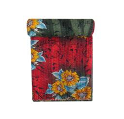 Ethnic Twin Sari Patchwork Kantha Quilt Vintage Reversible Handmade Throw - thumbnail 1