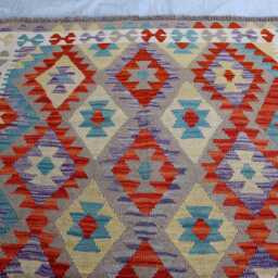 5x7 Ft Afghan Maimana Kilim Rug, New Flatweave Tribal Turkmen Oriental Rug, Vintage Rug For Bedroom, Livingroom - thumbnail 3