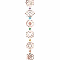 Chakra Yoga Chime Wall Decor- Brass Symbols With Quartz Stones - Promoting Health- Ariana Ost - thumbnail 3