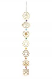 Chakra Yoga Chime Wall Decor- Brass Symbols With Quartz Stones - Promoting Health- Ariana Ost