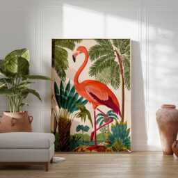 Pink Flamingo Print, Tropical Wall Art, Nature Decor - thumbnail 4