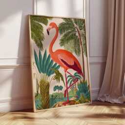 Flamingo Poster, Pink Wall Art, Tropical Bird Print, Animal Posters For Bedroom, Modern Prints, Nature Art Decor Gift - thumbnail 2