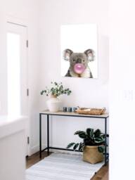 Bubble Gum Wall Art. Cute Animals Kids Birthday Gift. Koala Digital Poster. Chewing Poster For Office - thumbnail 1