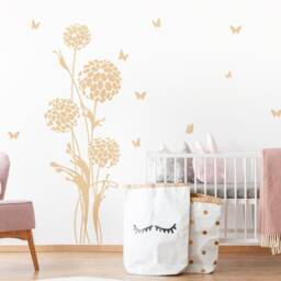 Wall Decal Flower & Butterflies Sticker Pusteblume Floral Dandelion Vinyl Decor W704 - thumbnail 3