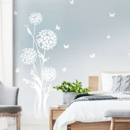 Wall Decal Flower & Butterflies Sticker Pusteblume Floral Dandelion Vinyl Decor W704 - thumbnail 2