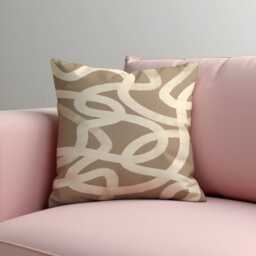 Neutral Abstract Loop Cushion Cover, Beige & Cream Minimalist Throw Pillow Modern Sofa Accent, Contemporary Home Decor - thumbnail 3
