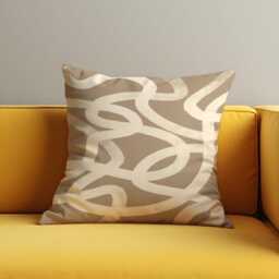 Neutral Abstract Loop Cushion Cover, Beige & Cream Minimalist Throw Pillow Modern Sofa Accent, Contemporary Home Decor - thumbnail 4