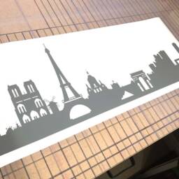 Paris Wall Art Decor Decal, Cityscape Decor, Sticker, Gift, Skyline Art - thumbnail 2