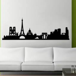 Paris Wall Art Decor Decal, Cityscape Decor, Sticker, Gift, Skyline Art - thumbnail 3