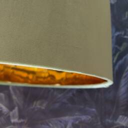 Olive Green Velvet Lamp Shade & Gold Lining - thumbnail 3