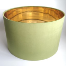 Olive Green Velvet Lamp Shade & Gold Lining - thumbnail 2