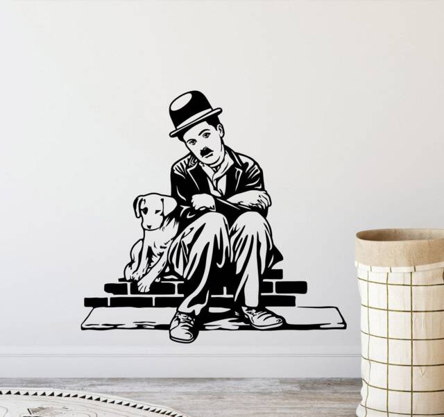 Charlie Chaplin Wall Decal Sign Comedy Poster Movie Celebrity Stencil Vinyl Sticker Bedroom Playroom Decor Nursery Art Funny Prints 858 - image 1