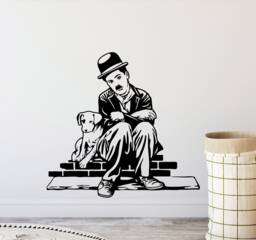 Charlie Chaplin Wall Decal Sign Comedy Poster Movie Celebrity Stencil Vinyl Sticker Bedroom Playroom Decor Nursery Art Funny Prints 858 - thumbnail 1