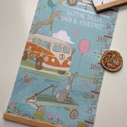 Personalised Height/ Growth Chart - Summer Days Beautiful Nursery & Bedroom Wall Decor Printed On A Luxury Fabric Ideal Keepsake - thumbnail 3