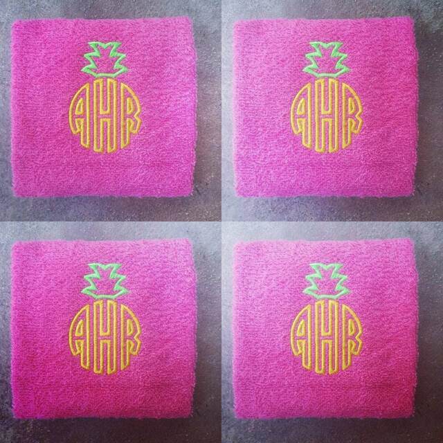 Monogrammed Pineapple Gym Towel Personalized Sports Gift - image 1