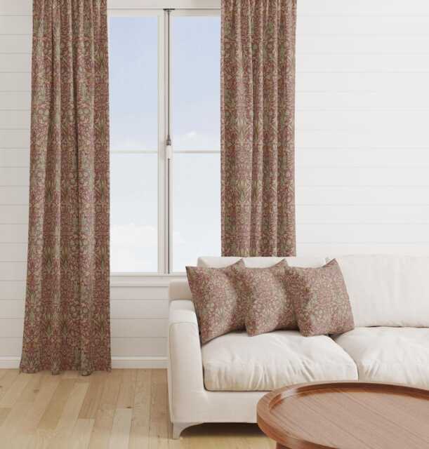 Custom Made William Morris Snakeshead Wine Blackout/Lining Curtains Pinch /Triple/Double Pleat - image 1