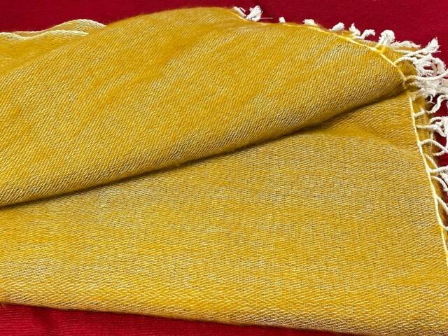 King Size Mustard Yellow Yak Wool Blanket Handmade Nepal Throw 110x60 - image 1