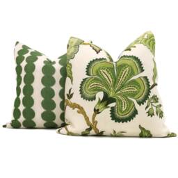 Schumacher Green Hot House Floral Decorative Pillow Covers 18x18 Or 20x20 Rmt - thumbnail 2