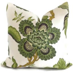 Schumacher Green Hot House Floral Decorative Pillow Covers 18x18 Or 20x20 Rmt - thumbnail 3