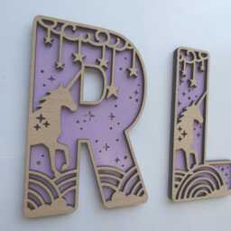 Unicorn Themed Wooden Letters - Mythical Theme Name Decoration Personalised Sign Children's Bedroom Playroom Wall Art - thumbnail 4