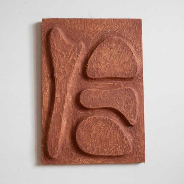 Japandi Red Textured Wall Art, Red Terracotta Earthy Artwork, Plaster Painting, Texture 3D Earth Tones Wabi Sabi Clay Artwork - image 1