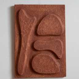 Japandi Red Textured Wall Art, Red Terracotta Earthy Artwork, Plaster Painting, Texture 3D Earth Tones Wabi Sabi Clay Artwork - thumbnail 3