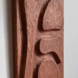 Japandi Red Textured Wall Art, Red Terracotta Earthy Artwork, Plaster Painting, Texture 3D Earth Tones Wabi Sabi Clay Artwork - thumbnail 4