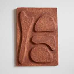 Japandi Red Textured Wall Art, Red Terracotta Earthy Artwork, Plaster Painting, Texture 3D Earth Tones Wabi Sabi Clay Artwork - thumbnail 1
