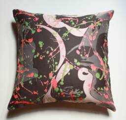 Splatter Paint Pillow Cover, Brown & Pink Cover, Artist Pattern, Splash, Pillow, Artist Abstract Art - thumbnail 1
