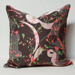 Splatter Paint Pillow Cover, Brown & Pink Cover, Artist Pattern, Splash, Pillow, Artist Abstract Art - thumbnail 3